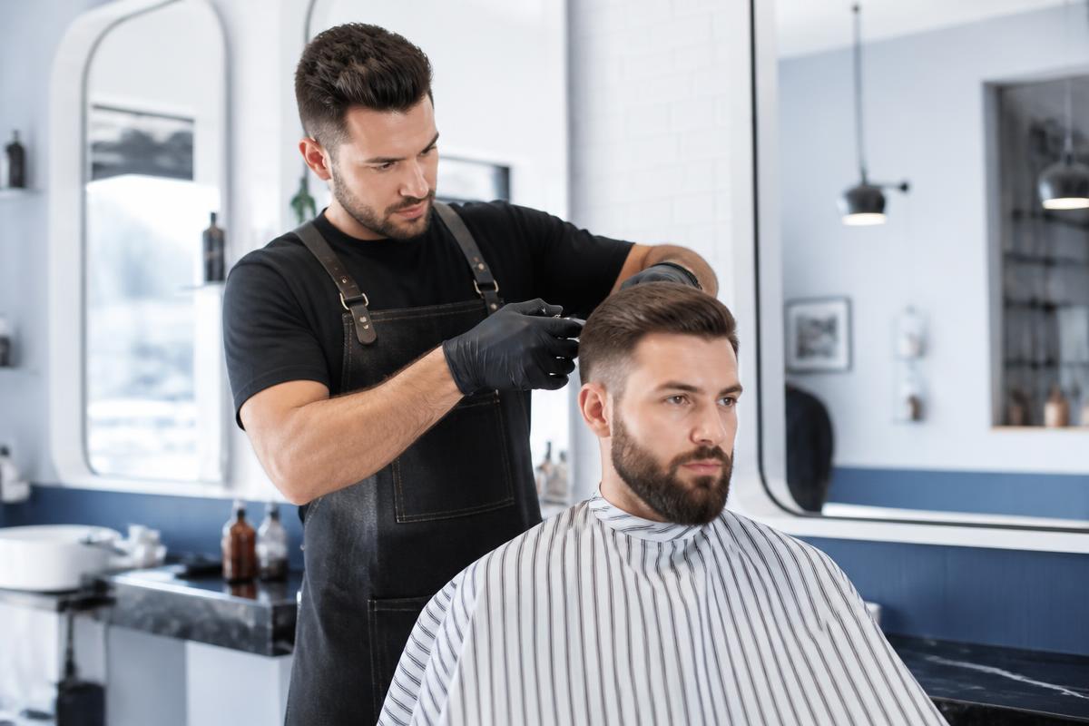 Barbearia usando uma agenda profissional